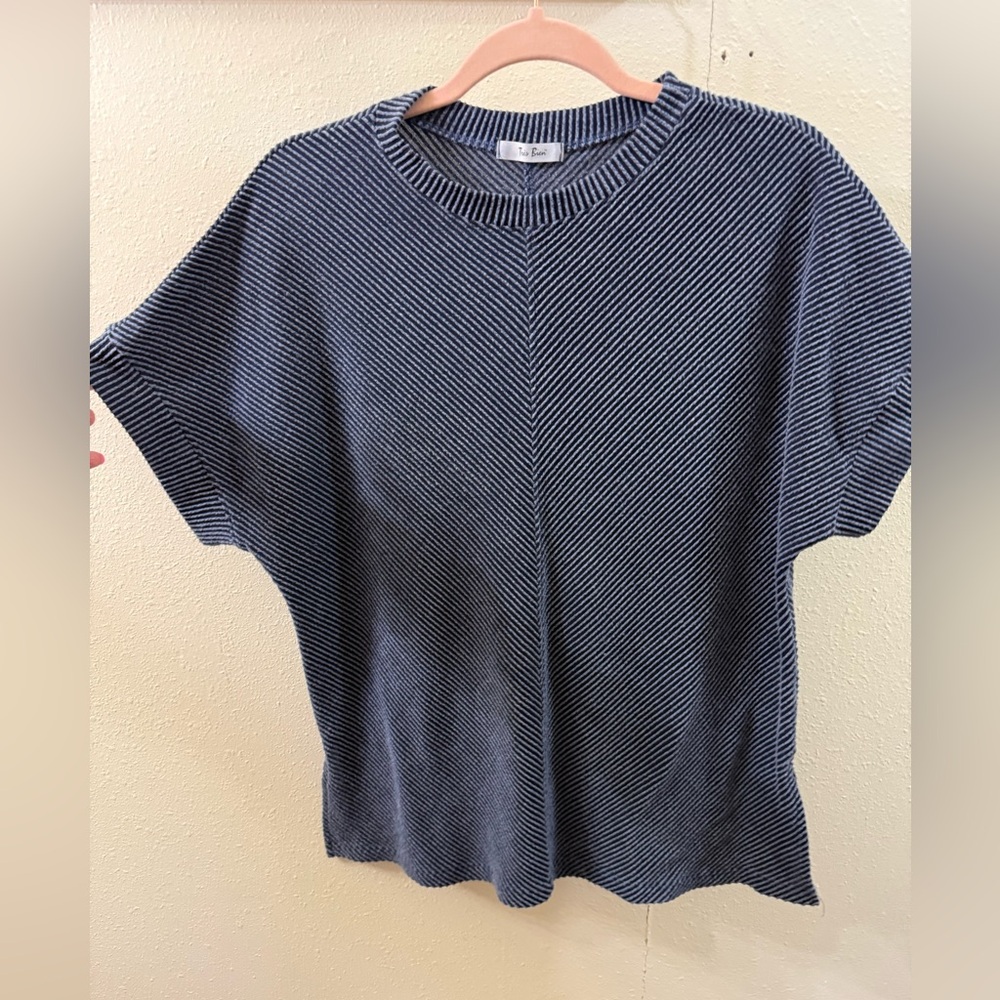 Bundle- Navy ribbed Short Sleeve Top